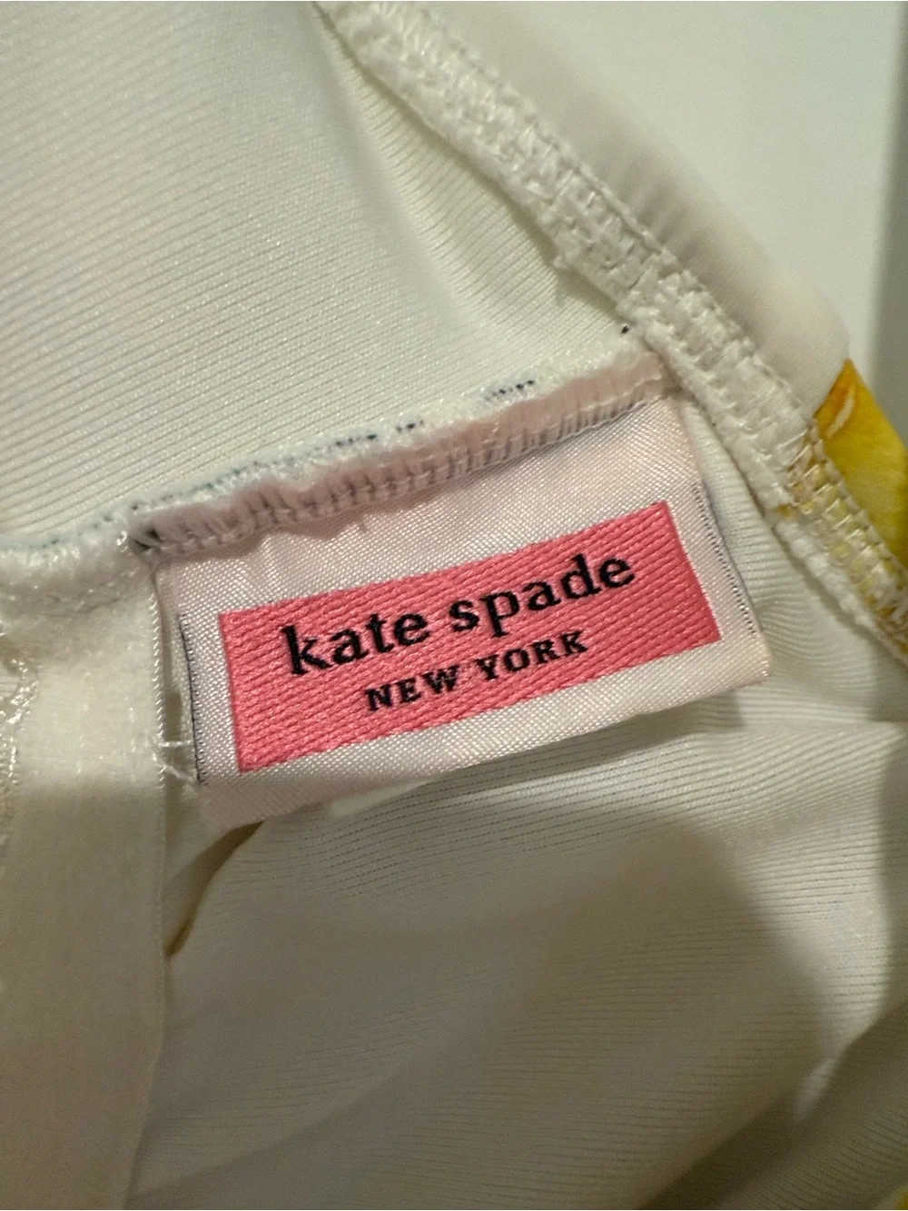 kate spade White One-Piece Swimsuit with Yellow Lemon Print